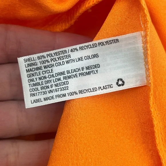 NWT Wild Fable bright orange satin mini dress corset bodice lace up back large - Picture 10 of 11